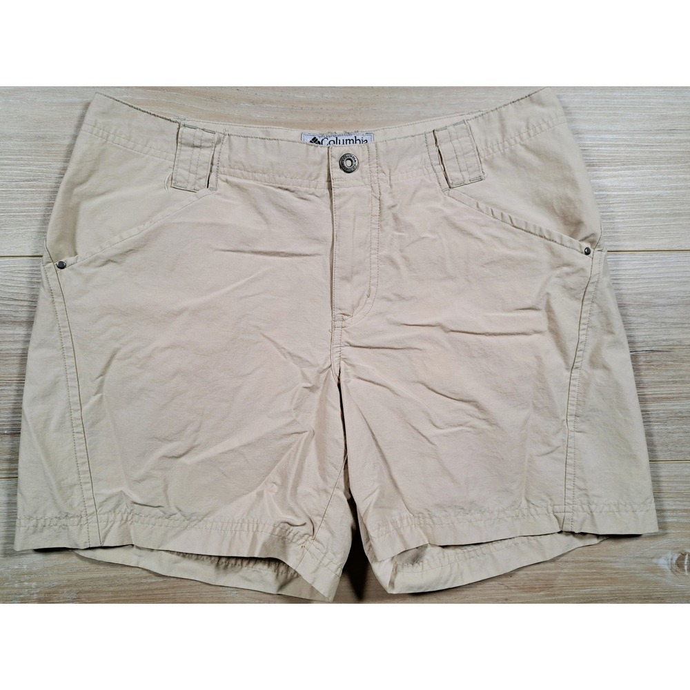 Columbia GRT Womens Tan Khaki Hiking Shorts Cotton Nylon Outdoor Trail size 6